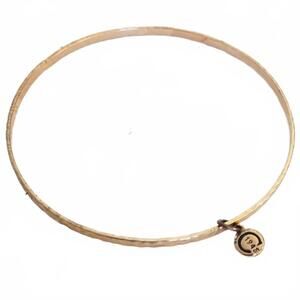 Cato Hammered Gold Tone Oversized Bangle Bracelet